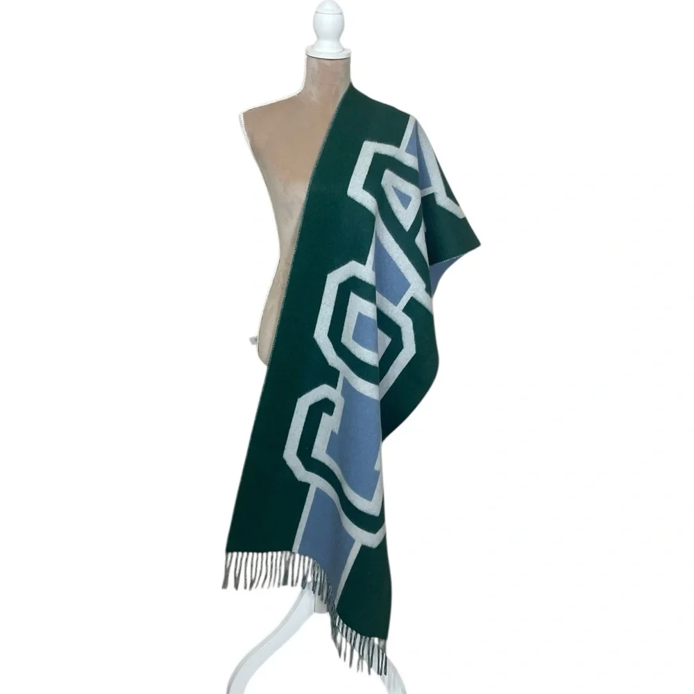 Coach Reversible Colorblock Varsity Print Oversized Muffler/ Scarf NWT